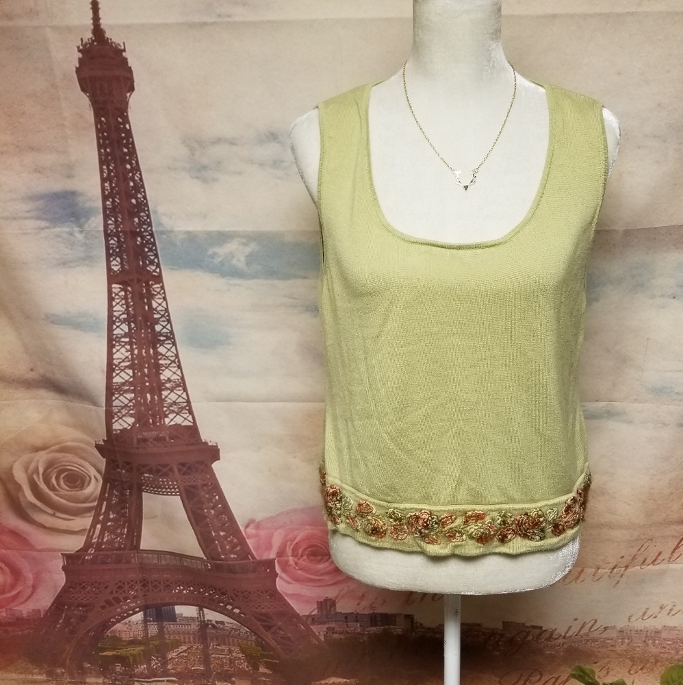 Ellen Tracy cashmere blend sleeveless top